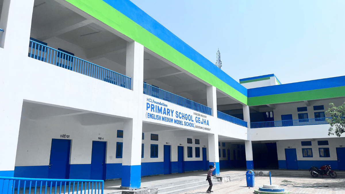 The new school building is ready on the same premises but remains unused, awaiting a 'formal inauguration' since October 2024 | Fareeha Iftikhar| ThePrint