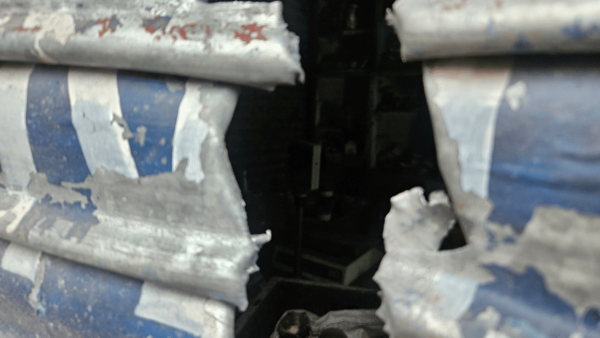 The pierced shutter through which a shrapnel entered and hit Amrik Singh in Poonch | Sajid Ali | ThePrint