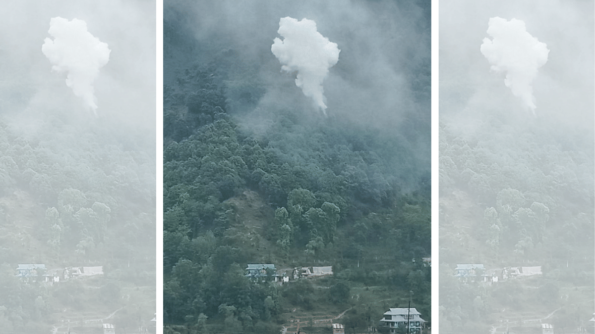 Plumes of smoke rise from a hill slope in Kupwara on Friday morning | By Special Arrangement