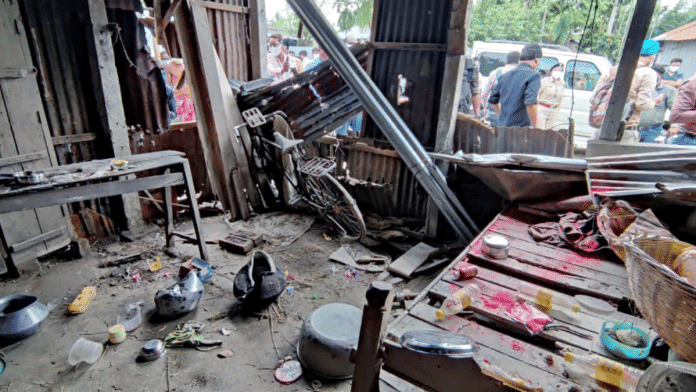 File photo of a house damaged in post-poll violence in West Bengal | ANI