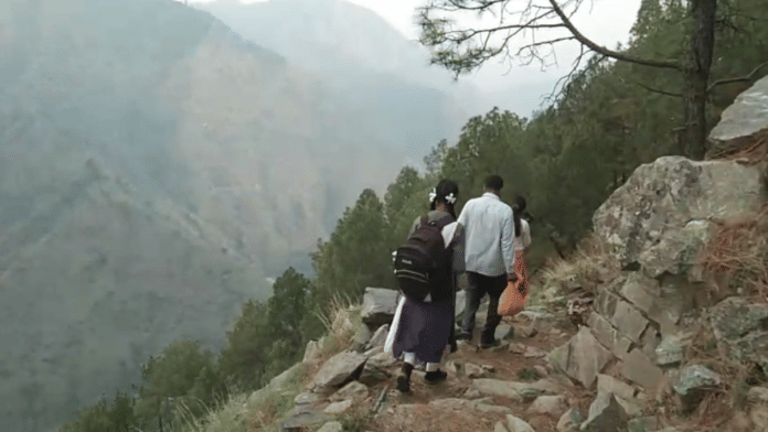 Babli’s father accompanying her and her sister to school | By special arrangement