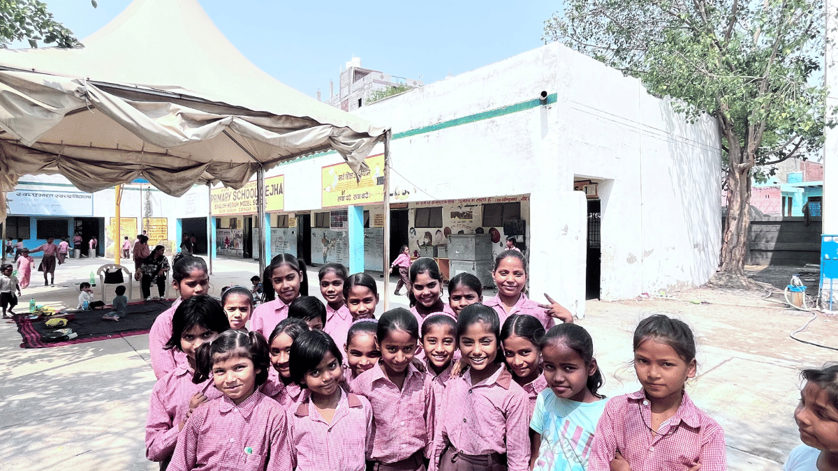 Due to lack of space, the school's Anganwadi centre operates under tent in open field on premises. Children enrolled bear brunt of scorching heat during summers and biting cold during winters.| Fareeha Iftikhar| ThePrint