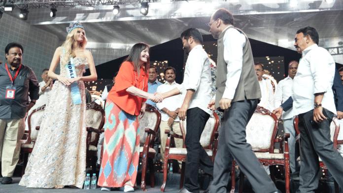 Telangana CM Revanth Reddy at the launch of Miss World 2025 in Hyderabad | X/@revanth_anumula