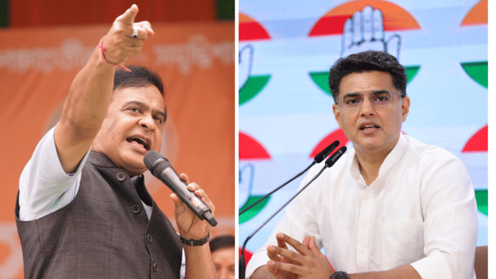 File photo of Assam Chief Minister Himanta Biswa Sarma and Congress general secretary Sachin Pilot | X