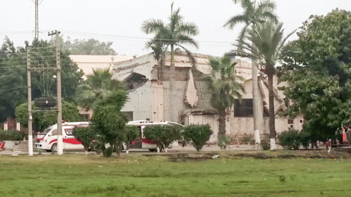 A damaged building after it was hit by Indian strike in Pakistan's Muridke.| Reuters Video/ANI