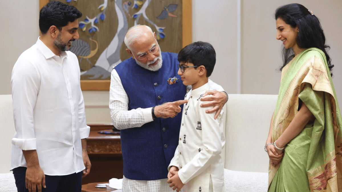 Lokesh and family during their meeting with Modi | By special arrangement