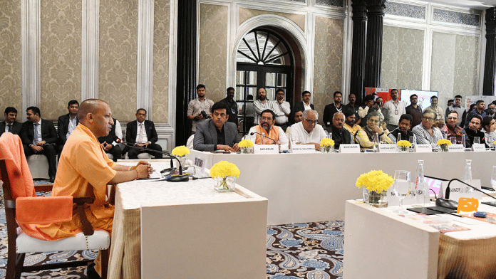 File photo of UP CM Yogi Adityanath meeting directors, producers in Mumbai in 2023 | Representational image | ANI