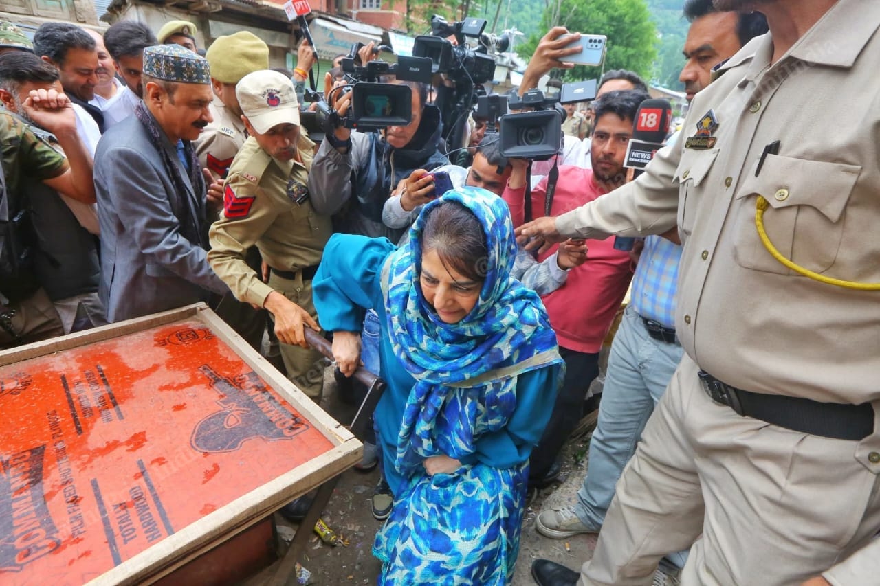 Mufti taking stock of situation in Uri | Photo: Praveen Jain | ThePrint