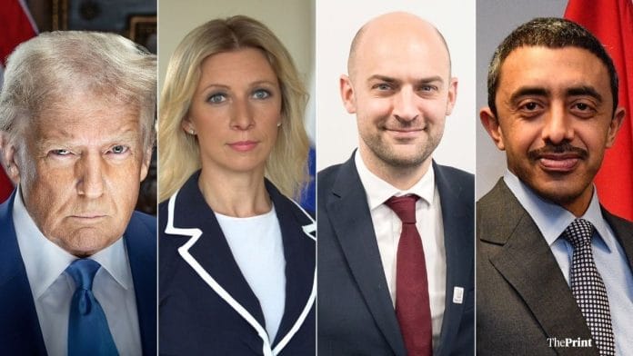 (From left) US President Donald Trump, Spokesperson for the Russian Foreign Ministry Maria Zakharova, French Foreign Minister Jean-Noel Barrot and Sheikh Abdullah bin Zayed Al Nahyan, Deputy Prime Minister and Minister of Foreign Affairs, UAE are some of the world leaders who have reacted to India’s Operation Sindoor | Wikimedia Commons