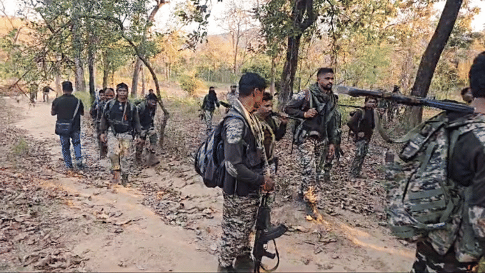 Jawans returning from the encounter site in a forest area | Representational image | ANI