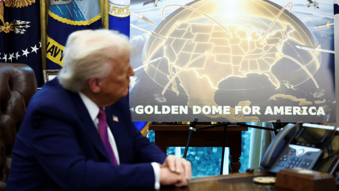 U.S. President Donald Trump looks on as he makes an announcement regarding the Golden Dome missile defense shield with U.S. Defense Secretary Pete Hegseth (not pictured) in the Oval Office of the White House in Washington, D.C., U.S., May 20, 2025 | File photo | Reuters