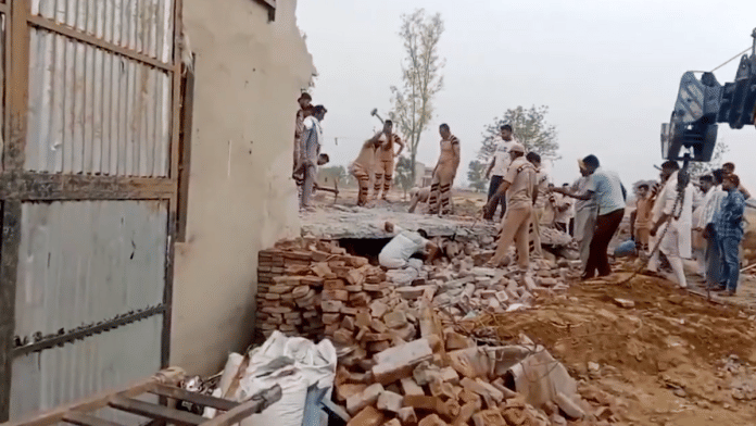 Rescue operations underway after a firecracker factory in Sri Muktsar Sahib on 30 May 2025. | Screengrab | ANI