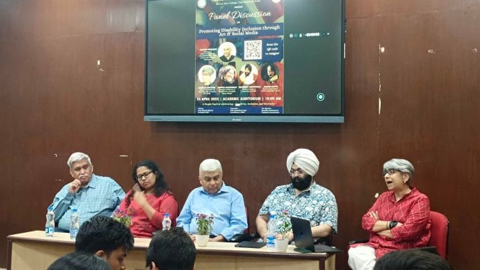 Panellists at the discussion titled, ‘Promoting Disability Inclusion through Art and Social Media’, Kirori Mal College