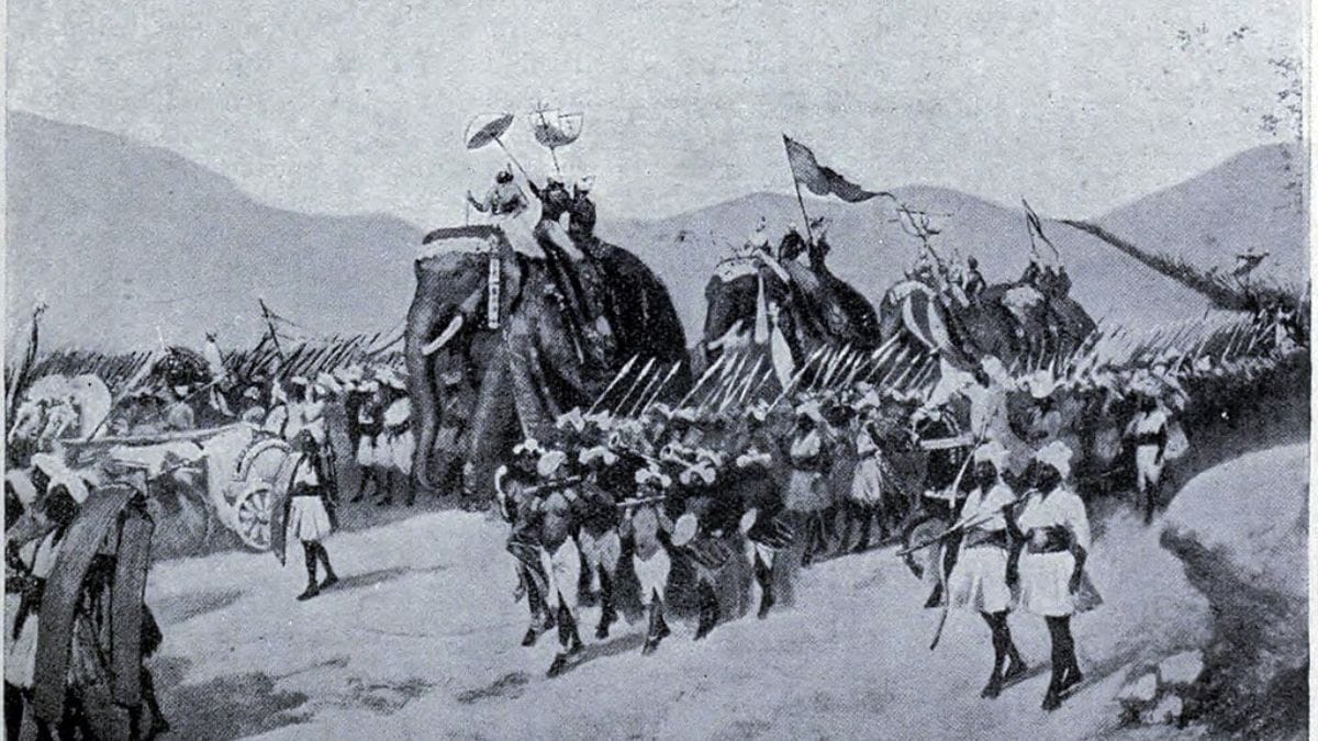 Painting of King Vikramaditya going to war