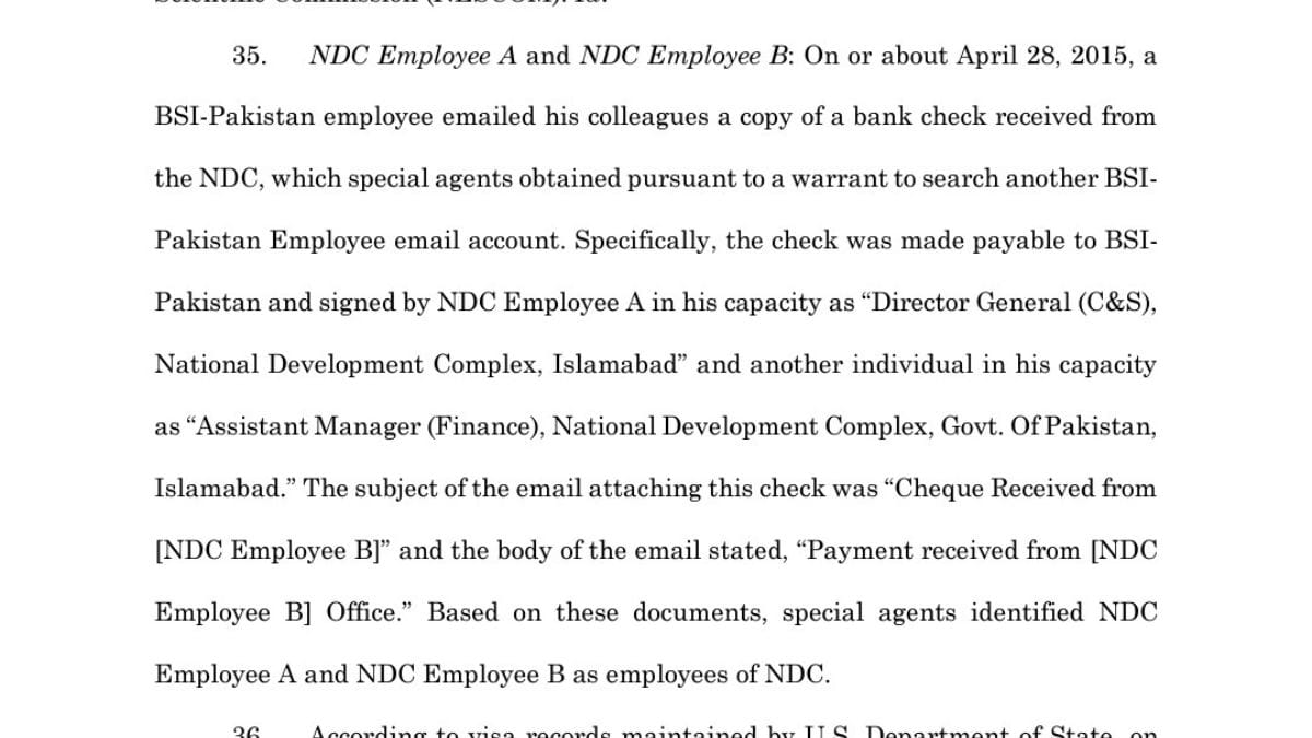 Screenshot of the complaint filed by the US Homeland Security Investigation 