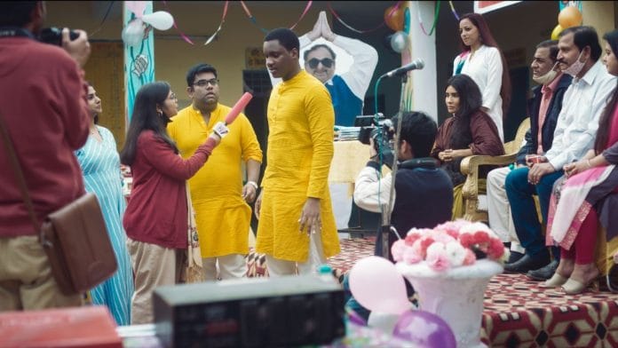 In one scene, Michael is asked by a TV channel to speak in Hindi for views | By special arrangement