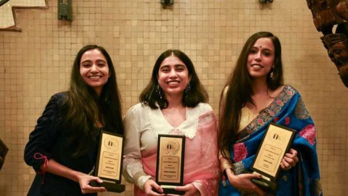 From left: Khadija Khan, Apoorva Mandhani and Bismee Taskin conferred the Justice Media Award 2024-25 | Suraj Singh Bisht | ThePrint