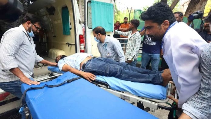 Medical personnel during a mock drill held at Delhi's Ram Manohar Lohia Hospital | Manisha Mondal | ThePrint