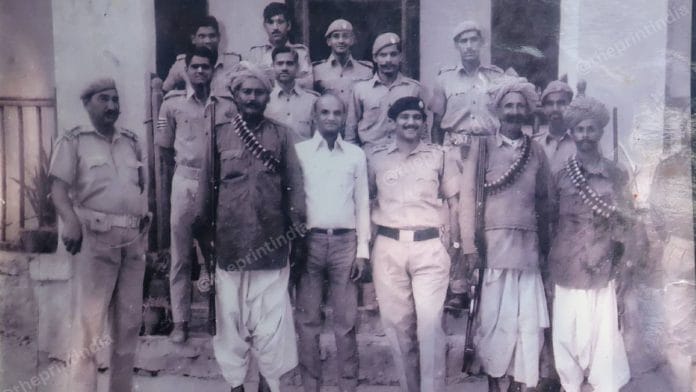 An undated photo of Pagi Ranchor Raberi (second from right in the first row) with the Gujarat Police | By special arrangement