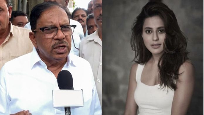 File photos: Karnataka Home Minister G. Parameshwara & Ranya Rao | ANI, Facebook