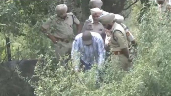 Police personnel at the explosion site near Naushera village in Amritsar Rural | ANI