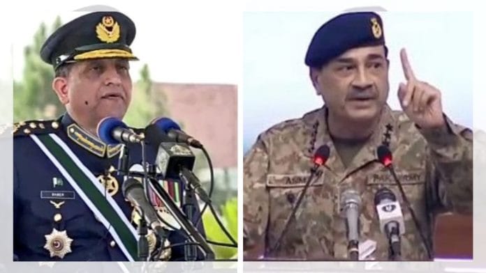 Air Chief Marshal Zaheer Ahmed Babar Sidhu and Chief of Army Staff General Syed Asim Munir | Screengrab/X