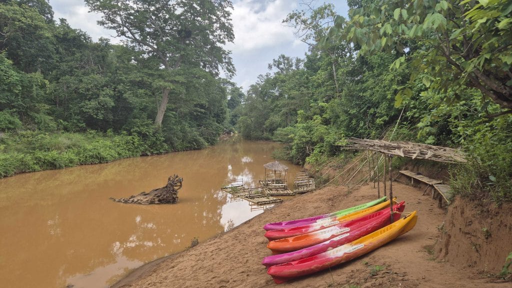 * Kayaks and bamboo rafts set up at Kanger Valley National Park. | Shubhangi Misra | ThePrint