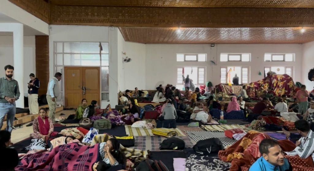 Kashmiri Pandits at Dharamshala in Kheer Bhawani in Ganderbal to celebrate the festival. | Anisha Nehra | ThePrint