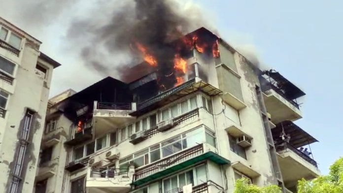 Apartment fire delhi