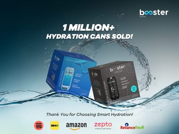 Booster Water Crosses 1 Million Hydration Cans, Milestone in India with Its Alkaline and Black Water Drinks