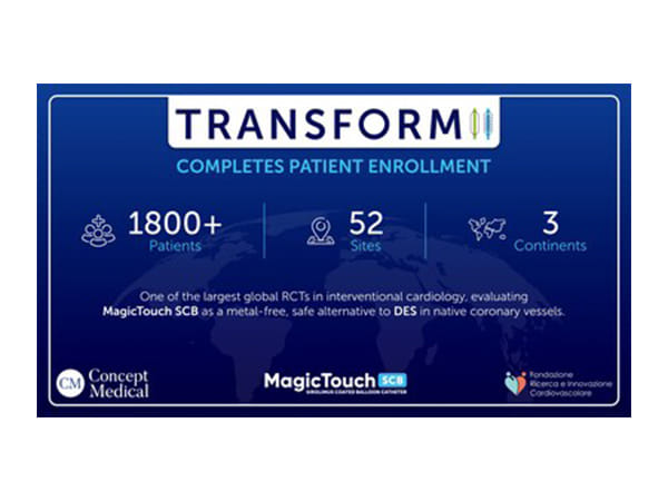 Fondazione Ricerca e Innovazione Cardiovascolare Completes Enrollment in TRANSFORM II RCT, A landmark study comparing MagicTouch SCB vs DES in Native Coronary Vessels