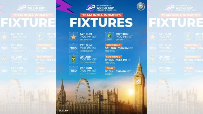 Fixture shared by BCCI | X @BCCIWomen