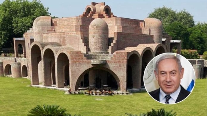 File photo of the Embassy of Belgium in New Delhi and Israeli Prime Minister Benjamin Netanyahu. | Facebook, Wikimedia