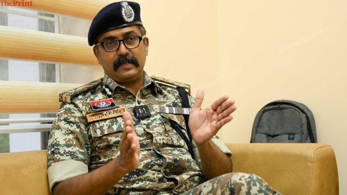 Bastar range Inspector General (IG) of Police Sundar Raj Pattilingam, speaking to ThePrint. | Suraj Singh Bisht | ThePrint
