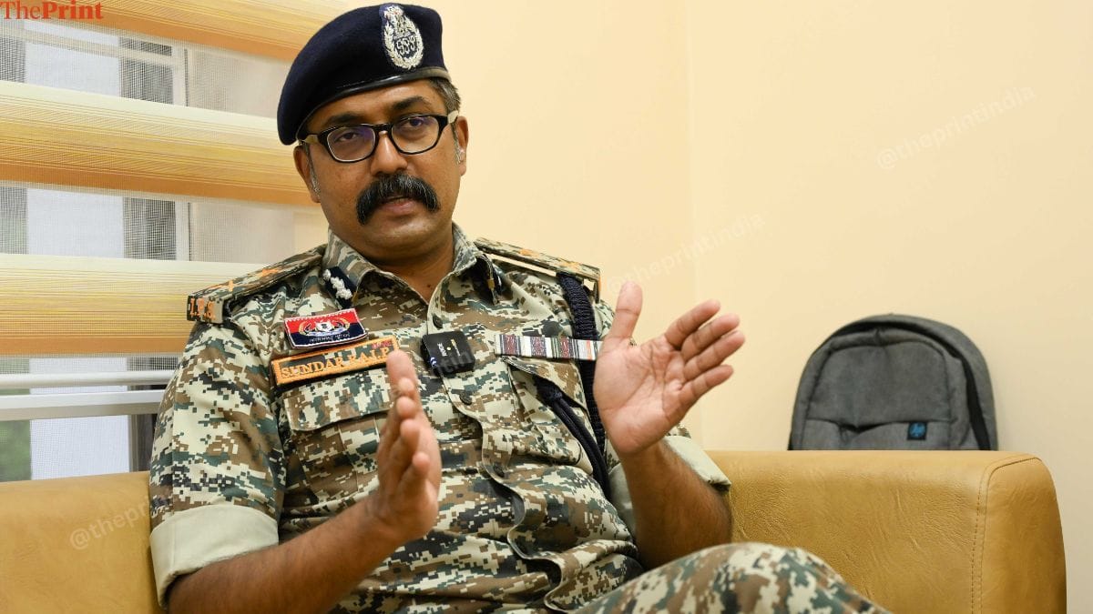 File photo of IG (Bastar) Sundarraj Pattilingam in conversation with ThePrint | Suraj Singh Bisht/ThePrint