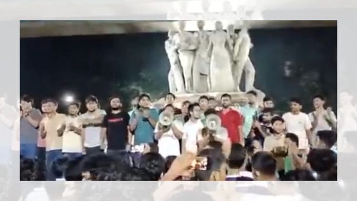At the Dhaka University protest | Screengrab from X