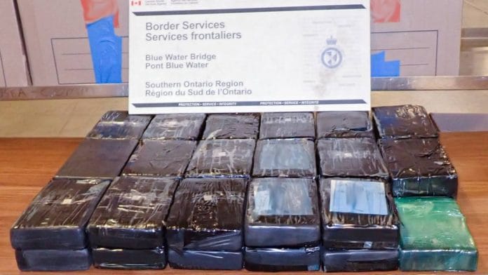 Suspected cocaine seized at Blue Water Bridge on 12 June, 2025 | Photo: Canada Border Services Agency
