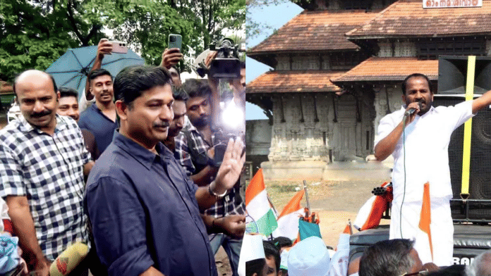 File photos of CPI(M) leader M Swaraj and Congress leader TN Prathapan | ANI/Facebook