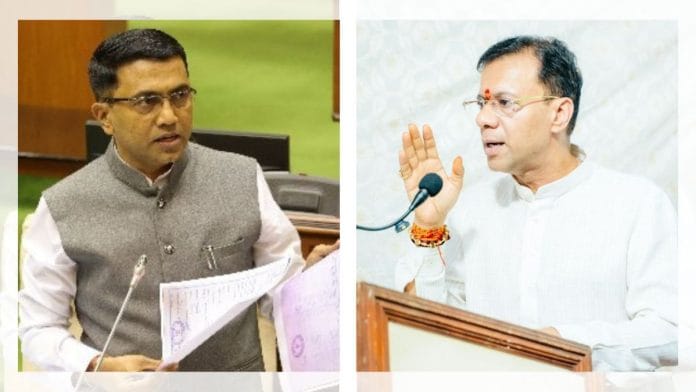Goa Chief Minister Pramod Sawant and Health Minister Vishwajit Rane | X