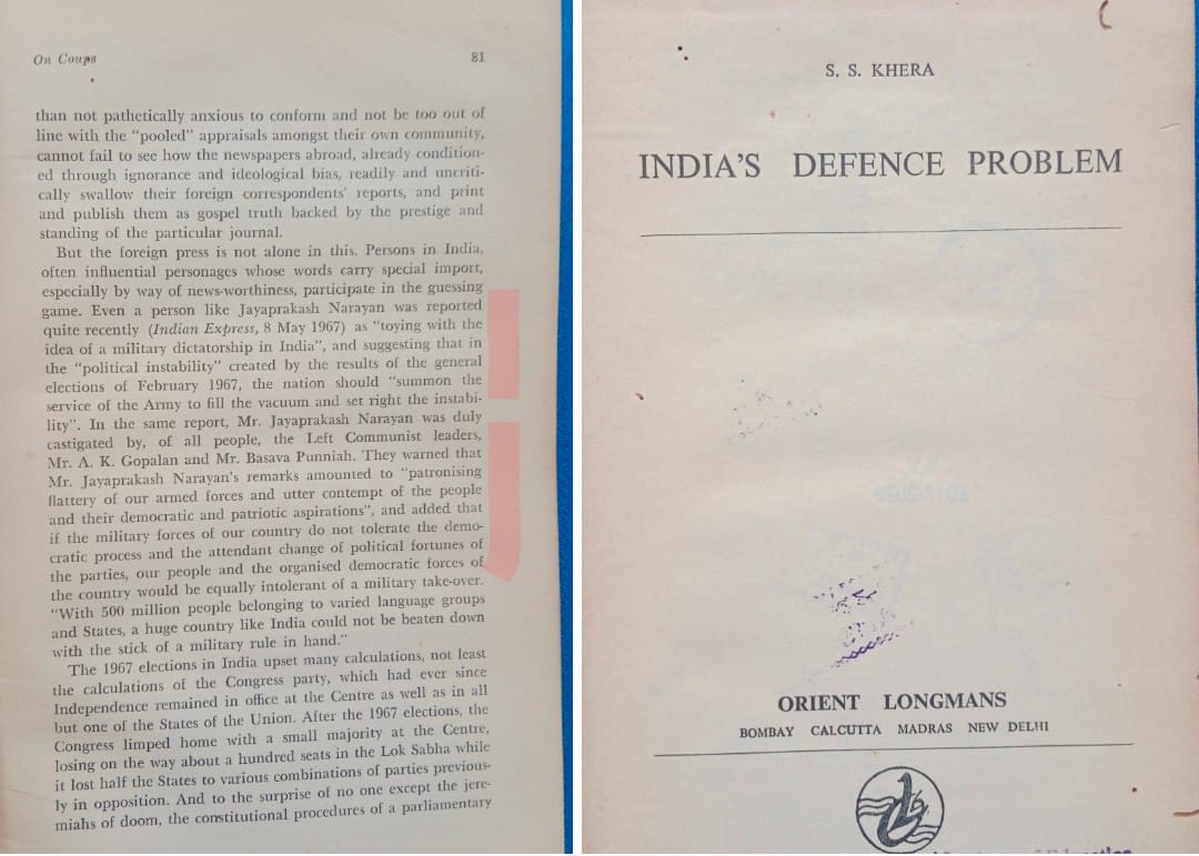 An excerpt from 'India's Defence Problem' by SS Khera