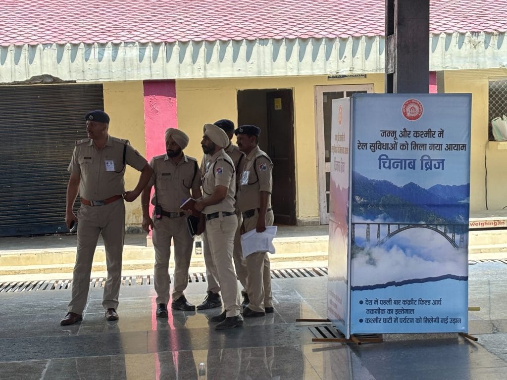 Policemen deployed at Shri Mata Vaishno Devi railway station. | Anisha Nehra | ThePrint