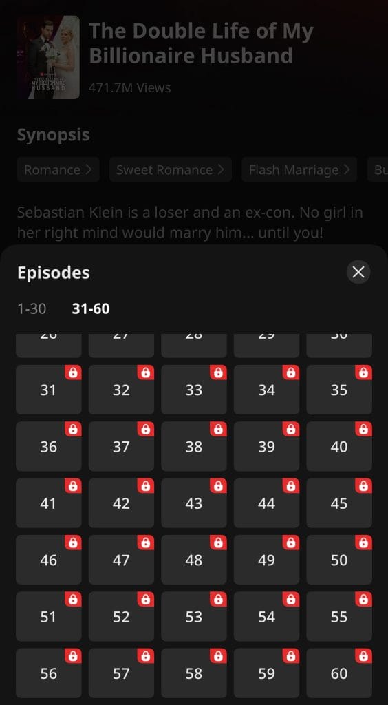 The micro dramas usually have 60-80 episodes, each up to 1-2 minutes long