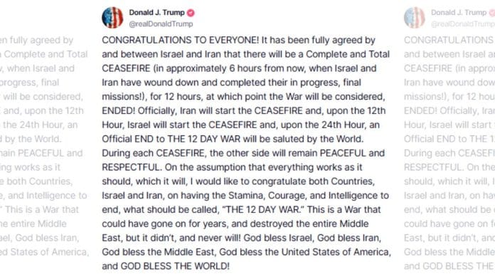 via Truth Social, @realDonaldTrump