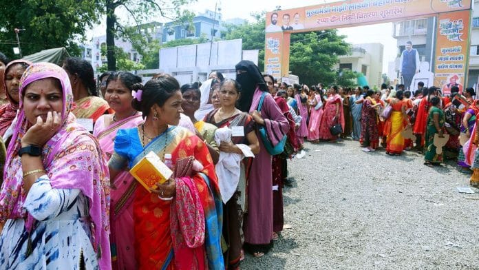 Women gather to participate in a programme organised under the Mukhyamantri Majhi Ladki Bahin Yojana in Nagpur in 2024 | Photo: ANI