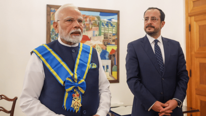 PM Modi awarded highest civilian honour of Cyprus. | X\@narendramodi