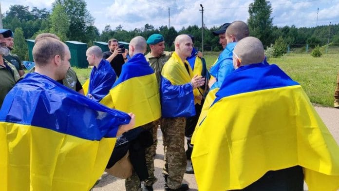 Ukrainian prisoners of war (POWs) are seen after a swap, amid Russia's attack on Ukraine, at an unknown location in Ukraine, in this handout picture released on 9 June 2025. | Ukraine's President Volodymyr Zelenskiy Via Telegram | Handout via Reuters