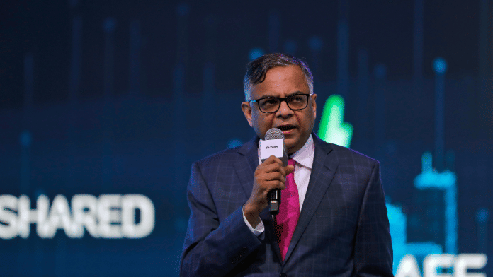 N Chandrasekaran, Chairman of Tata Sons, speaks at the India Auto Expo 2020 in Greater Noida, India, on 5 February 2020. | File Photo | Anushree Fadnavis | Reuters