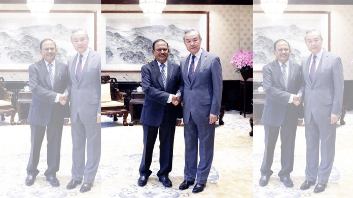 NSA Ajit Doval meets China's Minister of Foreign Affairs Wang Yi in Beijing on Monday, 23 June 2025. | ANI