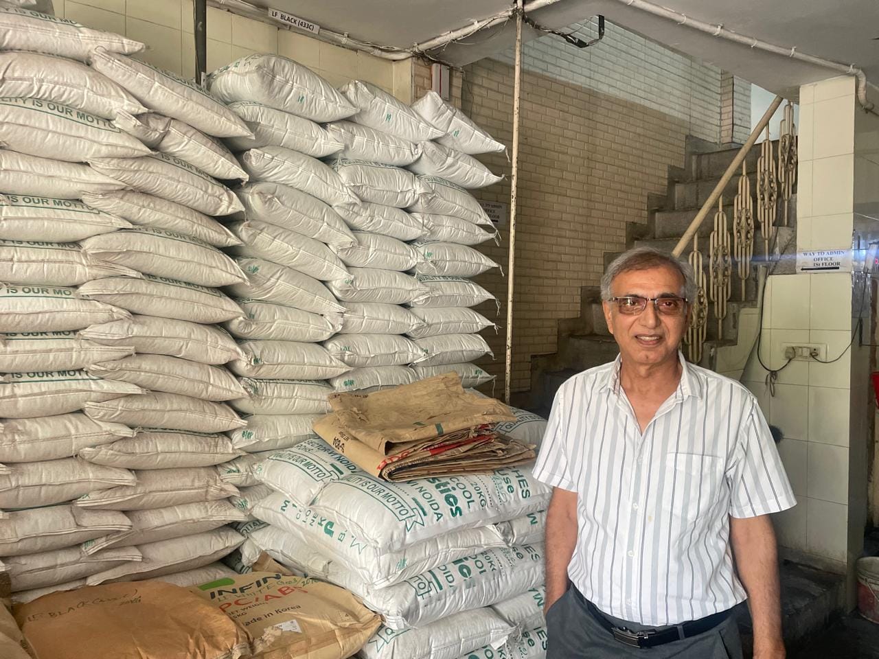 VK Seth, Secretary of NEA, at his PVC factory in Sector 6. Seth was part of the first wave of entrepreneurs who moved from Delhi to Noida in the late 1970s