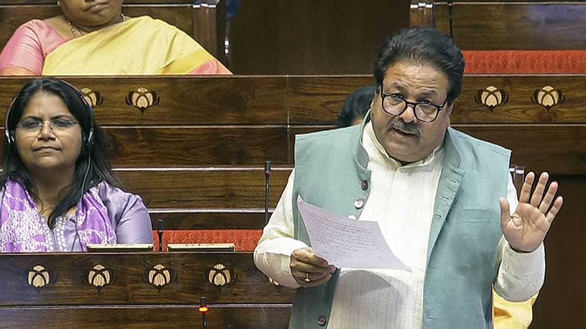 Congress MP Rajeev Shukla in Rajya Sabha | Photo: ANI/Sansad TV